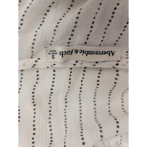 Abercrombie & Fitch Top Womens Small Peplum Button Front 3/4 Sleeves Boho V Neck - Picture 6 of 7